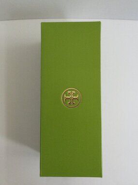 Tory Burch EMPTY Shoe Box Green Gold Logo with Green Tissue 11.5" x 4.5" x4"